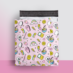 Bolsa de Embalaje de Poliéster Personalizada con Estampado Completo de Manzanas para Nochebuena, Bolsa de Envío para Ropa - Product Image 5