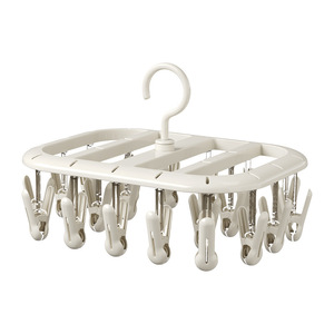 Multi Clip Sock Drying Rack With Hanger For Clothes Pants Towels Storage Space Saving Rectangle Hook Type - Product Image 5