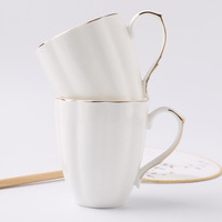 Tasse en porcelaine fine en forme de citrouille, peinte à la main, avec logo personnalisé, résistante aux hautes températures, bord doré, cadeau de mariage, compatible lave-vaisselle