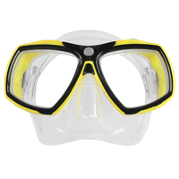 Aquadive-Masque de plongée en silicone transparent avec sangle en verre trempé pour adultes, masque de plongée avec tuba