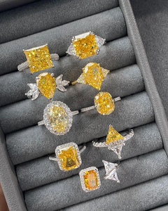 Nuovo gioiello alla moda con anello raffinato 925 argento Sterling rodiato placcato Moissanite diamante promessa di fidanzamento anelli da sposa per lei - Product Image 3