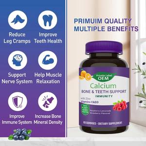 OEM/ODM Healthy Gummy Candy Calcio Hueso y dientes Soporte Inmunidad Suplementos para adultos Vitaminas personalizables - Product Image 4