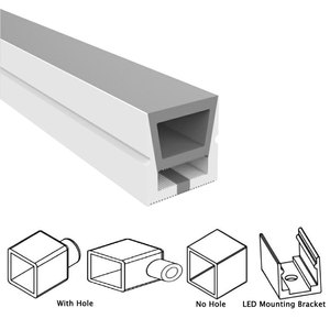 Difusor de Canal LED de Silicona de 16*16mm para Iluminación Exterior de Neón, Emisión Superior de 120 Grados - Product Image 1