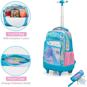 Mochilas Escolares con Ruedas Personalizadas al por Mayor, Juego 3 <span class=keywords><strong>en</strong></span> 1, Mochila Escolar con Ruedas con Personajes de Dibujos Animados para Niños - Product Image 6