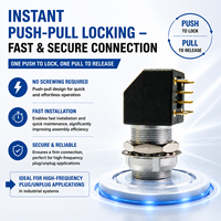Conector Circular de Empuje y Tracción para Señales de Alimentación, para Automatización Industrial y Equipos Médicos, Diseño de Autobloqueo, PCB