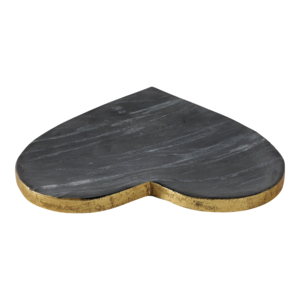 Vassoio decorativo in marmo a forma di cuore con bordo nero e oro per decorazioni per la casa, centrotavola, complemento per il tavolino da caffè - Product Image 4