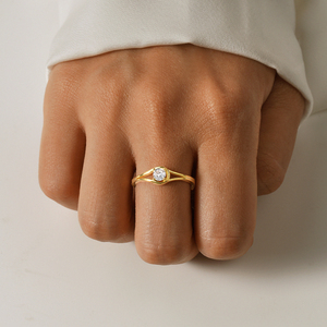 18K Gold Plated 925 <b>Sterling</b> <b>Silver</b> Diamond Zircon <b>Adjustable</b> Open <b>Ring</b> for Women Wedding Daily - Product Image 3
