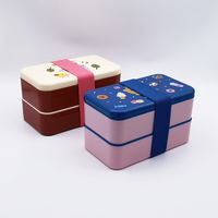 Conteneur de stockage des aliments pour enfants, boîte à lunch en plastique, réutilisable pour enfants, double couche, compartiment cercueil boîte à bento