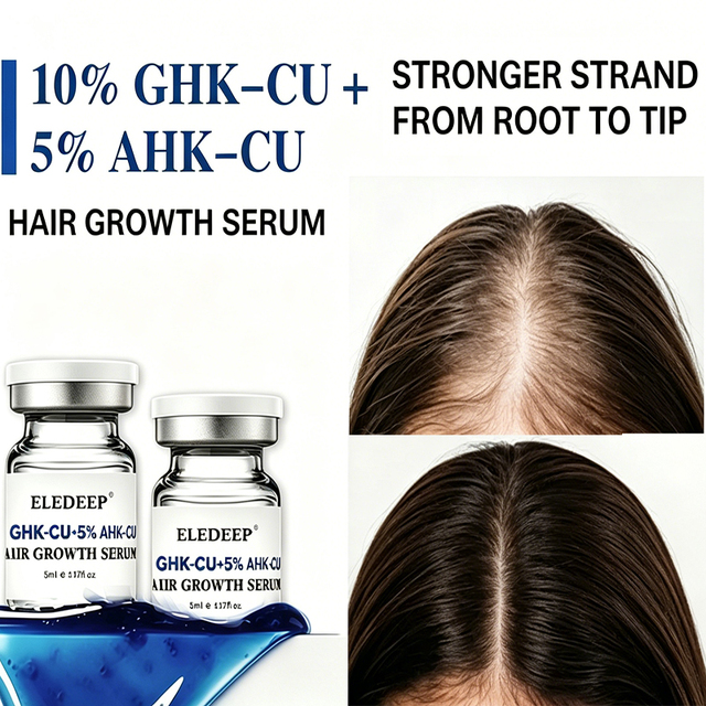 L GHK-CU Copper Peptides Serum/Hair&Scalp/Extra Strength Regrowth Serum/Thicker Stronger Hair Growth Non-Greasy forThinning Hair