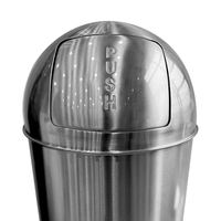 Poubelle à ouverture par pression en acier inoxydable de 13 gallons pour usage commercial extérieur, hôtel, espace public