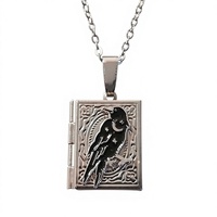 Collier pendentif en acier inoxydable gothique vampire lune corbeau chaîne en bambou pour femme, cadeau d'Halloween, vente chaude transfrontalière, directement de l'usine