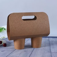 Support jetable pour 2 gobelets de 80 mm – Plateau de transport pour boissons chaudes et froides – Idéal pour le café à emporter