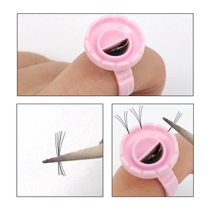 Irismanli 100pcs hình trái tim chai dùng một lần keo Nhẫn keo chủ Lash mở rộng keo Nhẫn ly - Product Image 5