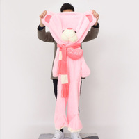 Prix bas personnalisé doux longue peluche grosse peau coquille ours en peluche jouet pas de vide semi-fini 60cm classique poupée cadeau PP coton