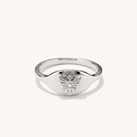 Bague minimaliste LOZRUNVE en argent 925 plaqué or 18 carats, motif animal papillon abeille, pour femme