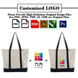 <b>Extra</b> Heavy-Weight <b>Large</b> Personalized Tote Cotton Canvas Tote Bag Reusable Custom Tote Shopping Bags Cotton Canvas Bag - Product Image 2