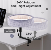 Support de lit pour chat flottant à fixer sur table, sans perçage, pour bureau, structure d'escalade pour chat, rotatif, hauteur réglable, lit de table pour chat