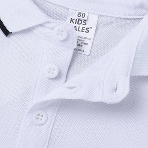 Setelan Kaos Polo dan Celana Pendek Katun Murni Warna Solid untuk Anak Laki-laki Musim Panas, Kerah Lipat, Gaya <span class=keywords><strong>Gentleman</strong></span> Bayi, Pakaian Seragam Keluarga - Product Image 3