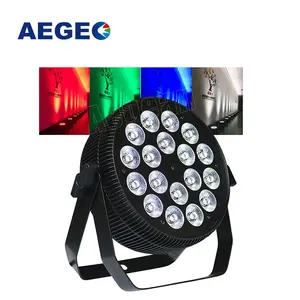 dj照明18pcs 10w rgbw纤细的上光平装led par灯，用于婚礼派对万圣节