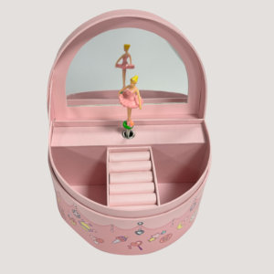 YIYU OEM ODM Scatola Portagioie Musicale per Bambini con Ballerina Rotante - Scatola Portagioie a Mezzaluna Rosa per Regalo di Compleanno per Ragazze - Product Image 3