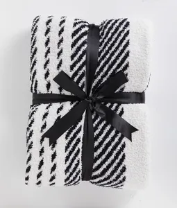 Уютное вязаное одеяло из 100% полиэстера, новое технологичное роскошное пушистое зимнее одеяло с нулевым дефектом