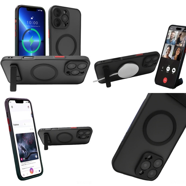 Phone Accessories Magnetic Casing for iPhone 17 Pro Max Air 16 15 14 Plus 13 11 12 Back Cover with Kickstand Case with Holder
