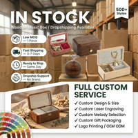 Caja de Música de Madera con Tapa de Espejo Grabada Personalizada al por Mayor OEM, Caja Moderna con Manivela y 18 Notas Sankyo, Duración de Sonido de 18s
