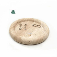 Plateau en pierre de travertin romain naturel, plateau décoratif en marbre crème pour table basse, meuble-lavabo, bijoux et fournitures hôtelières