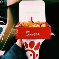 Emballage alimentaire personnalisé pour hamburgers, frites, poulet frit, nuggets, boîte en carton pour aliments à emporter