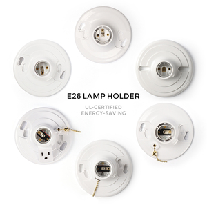 Portalámparas E26 de Rosca, 660W, Material de Baquelita de Alta Calidad, Resistente a la Corrosión, Certificado por <span class=keywords><strong>Aota</strong></span>, 250V, 1 Año de Garantía, Seguro - Product Image 1