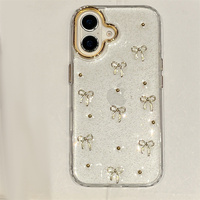 Paillettes scintillantes 3D or arc Design étui de protection pour iPhone 17 Pro Max mignon clair antichoc Mobile couvre pour les filles