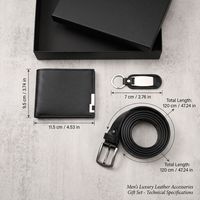 Coffret cadeau luxe homme 3 en 1 : ceinture en cuir + portefeuille + porte-clés, accessoire de costume formel pour homme, boîte cadeau pour cadeau promotionnel