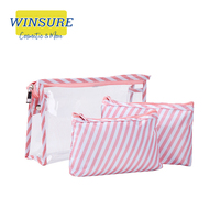 Sac cosmétique en PVC transparent écologique pour maquillage et soins de la peau avec fermeture éclair, cadeau promotionnel, impression de logo, 1000 pièces