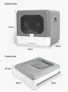Pet malzemeleri kedi kum kabı tamamen kapalı süper büyük katlanır kedi kum kabı - Product Image 3