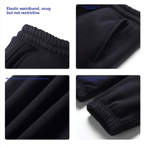 <span class=keywords><strong>Pantaloni</strong></span> sportivi in cotone pesante da <span class=keywords><strong>uomo</strong></span> <span class=keywords><strong>pantaloni</strong></span> sportivi alla moda Slim Fit con risvolto e <span class=keywords><strong>pantaloni</strong></span> da jogging dritti Casual con cerniera grigia - Product Image 3