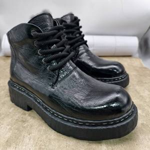 Bottes italiennes printemps/été avec doublure en polaire, style vintage, souples et chaudes, dessus en cuir de vache véritable, bottes chukka pour homme - Product Image 1