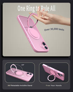 Funda para Teléfono con Anillo Magnético de Carga 360, Híbrida Mate de TPU y PC, Translúcida con Tacto de Piel para <span class=keywords><strong>iPhone</strong></span> 17 16 16 Plus 15 14 <span class=keywords><strong>13</strong></span> Pro Max - Product Image 2