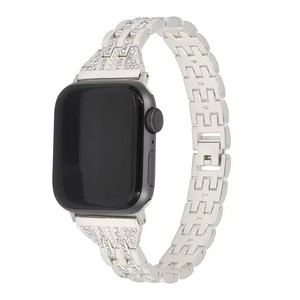 Correa de Reloj con Bisel Metálico y Dos Hileras de Cuentas para <span class=keywords><strong>Apple</strong></span> Watch S11/<span class=keywords><strong>S12</strong></span> - Fabricante - Product Image 2