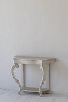 Table de Console avec pieds sculptés, décoration de luxe de Style Vintage italien, Table en bois blanc