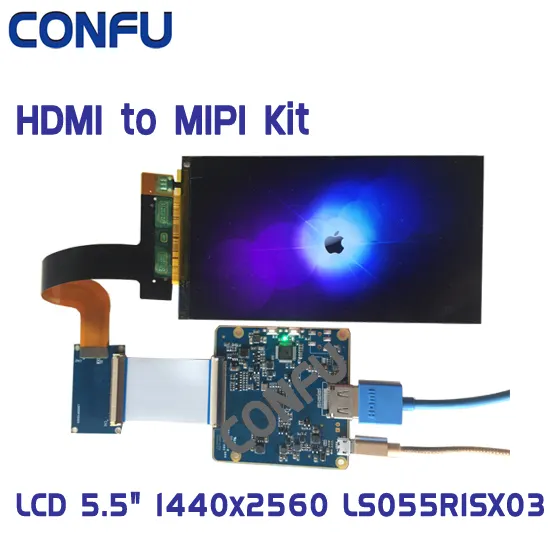 CONFU HDMII to MIPI DSI Board Sharp 5.5 inch 2K 1440x2560 LS055R1SX03 TFT IPS LCD for 3D Printer VR HMD Raspberry Pi DIY China