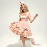 Robe Lolita, robe de cosplay anime à col Peter Pan à volants multicouches pour femmes