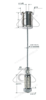 Kit de suspension lumineuse en cuivre personnalisable avec câble métallique et clips, finition nickel/chrome, taille 3000 mm pour usage extérieur