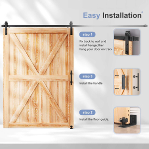 Kit de herrajes y manijas de nuevo diseño, Kit de herrajes para puertas de Granero corredizas lisas y silenciosas, polea básica tipo J - Product Image 4