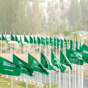 Tiongkok Kerucut Runcing 8 Meter 10 Meter 12 Meter, Tiang Bendera Alumunium/Baja Tahan Karat Disediakan untuk Arab Saudi