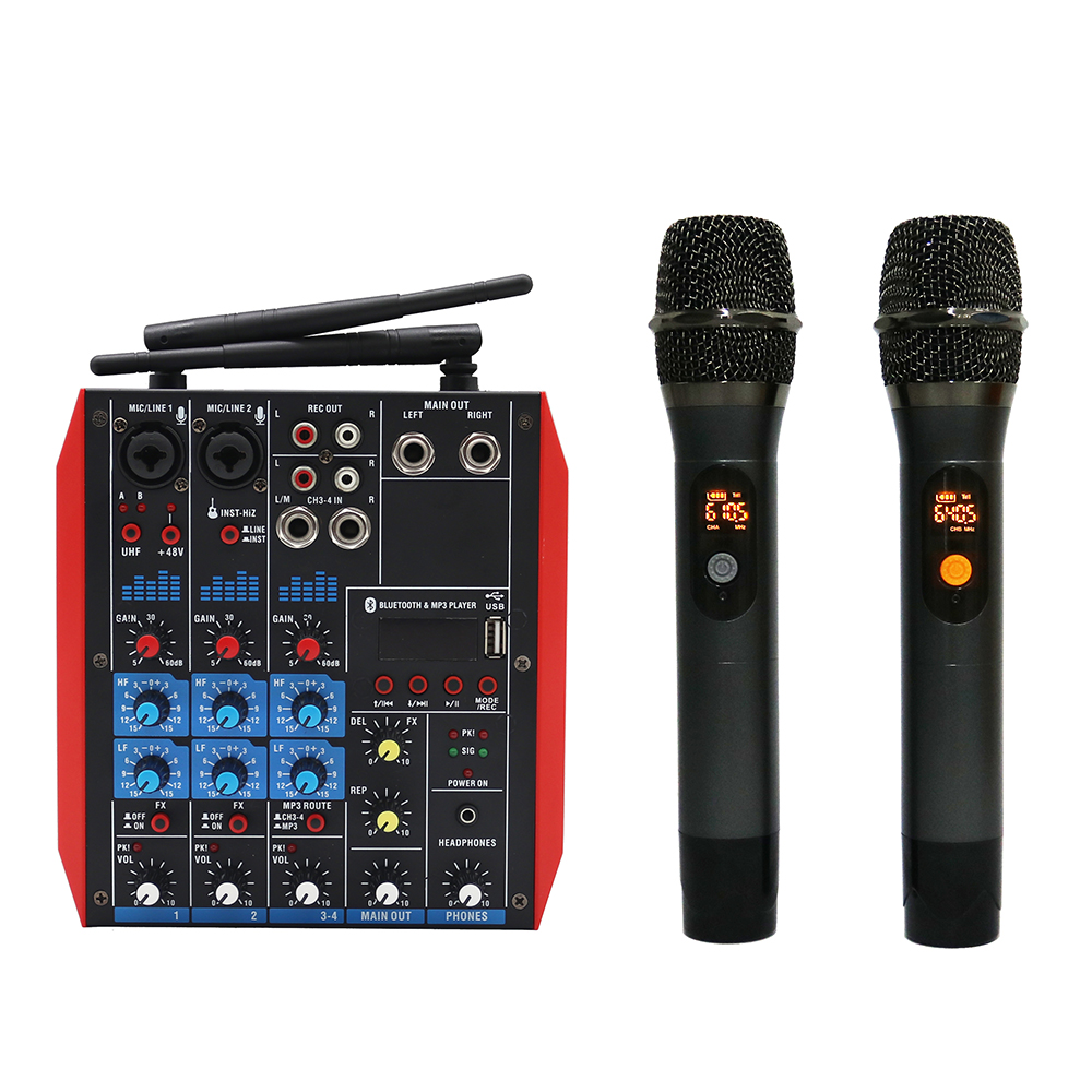 dj mixer with usb microphone