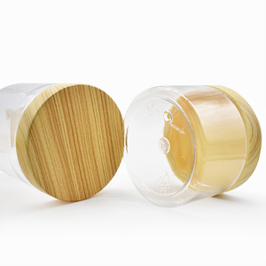 <span class=keywords><strong>Tarro</strong></span> de Plástico PET Transparente de 200ml, 300ml, 400ml, 500ml, 800ml, 1000ml con Tapa de Bambú con Aspecto de Madera - Product Image 4
