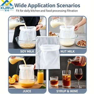 Filtro de bolsillo de nailon tipo cubo redondo con cordón, de 120 mallas, con certificación SGS, para filtración de líquidos en elaboración de bebidas - Product Image 5