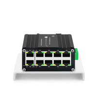 Switch PoE Gigabit industriel 8 ports avec 2 ports RJ45 Uplink, budget d'alimentation élevé 240W, montage DIN, pour CCTV
