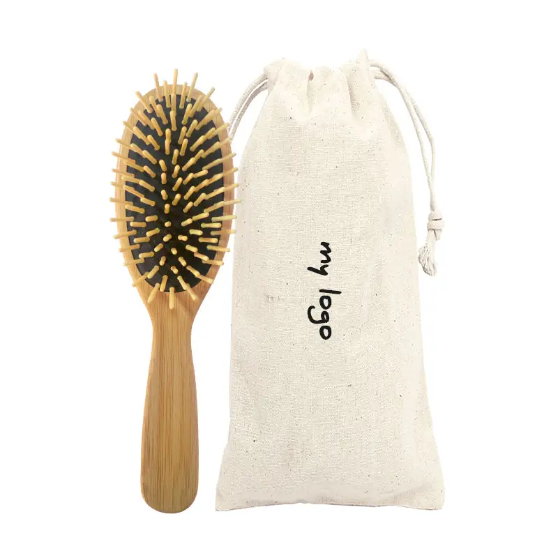 Fabrik Preis Bambus Pinsel für Lockiges Haar mit Angepasst Logo Anti Statische Holz Paddle Haar Pinsel