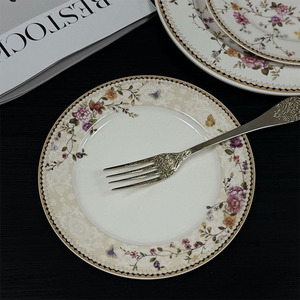 Assiette à dessert en céramique créative, bon marché, style pastoral français, rétro, luxe léger, sud-ouest de la France - Product Image 4